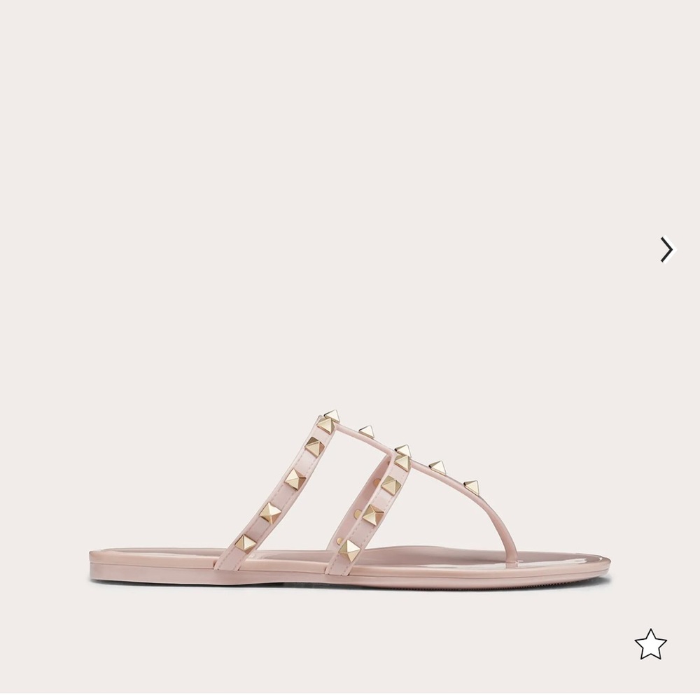 VALENTINO ROCKSTUD FLAT RUBBER SANDAL